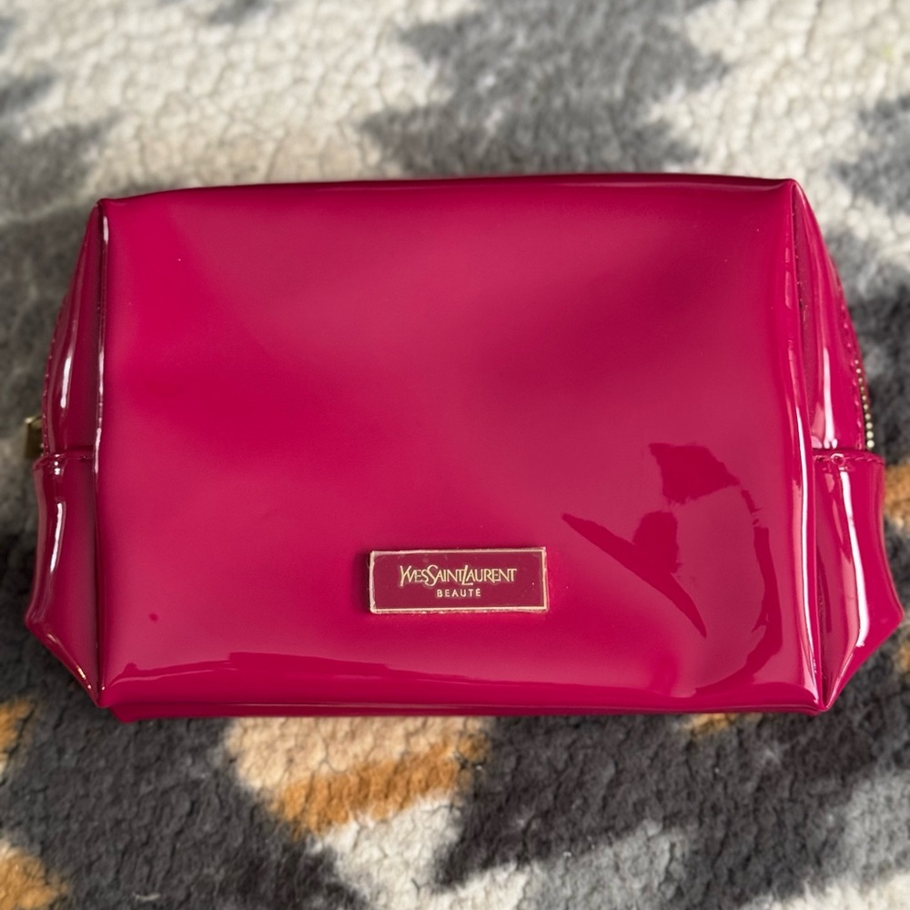 YSL Beauté Medium Fuchsia Cosmetic Pouch – Brand New